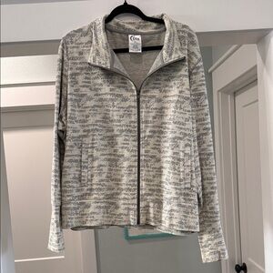 Women's Cream and Gray Varsity Jacket